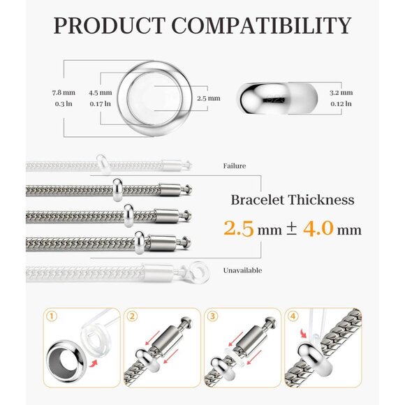 Sterling Silver Round Spacer Beads for Bracelets, 10pcs, 3.5mm diameter, versati - Picture 5 of 6